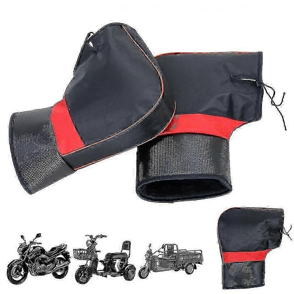 Motorcycle Handlebar Glove Winter Cold-proof Thick Warm Leather Gloves