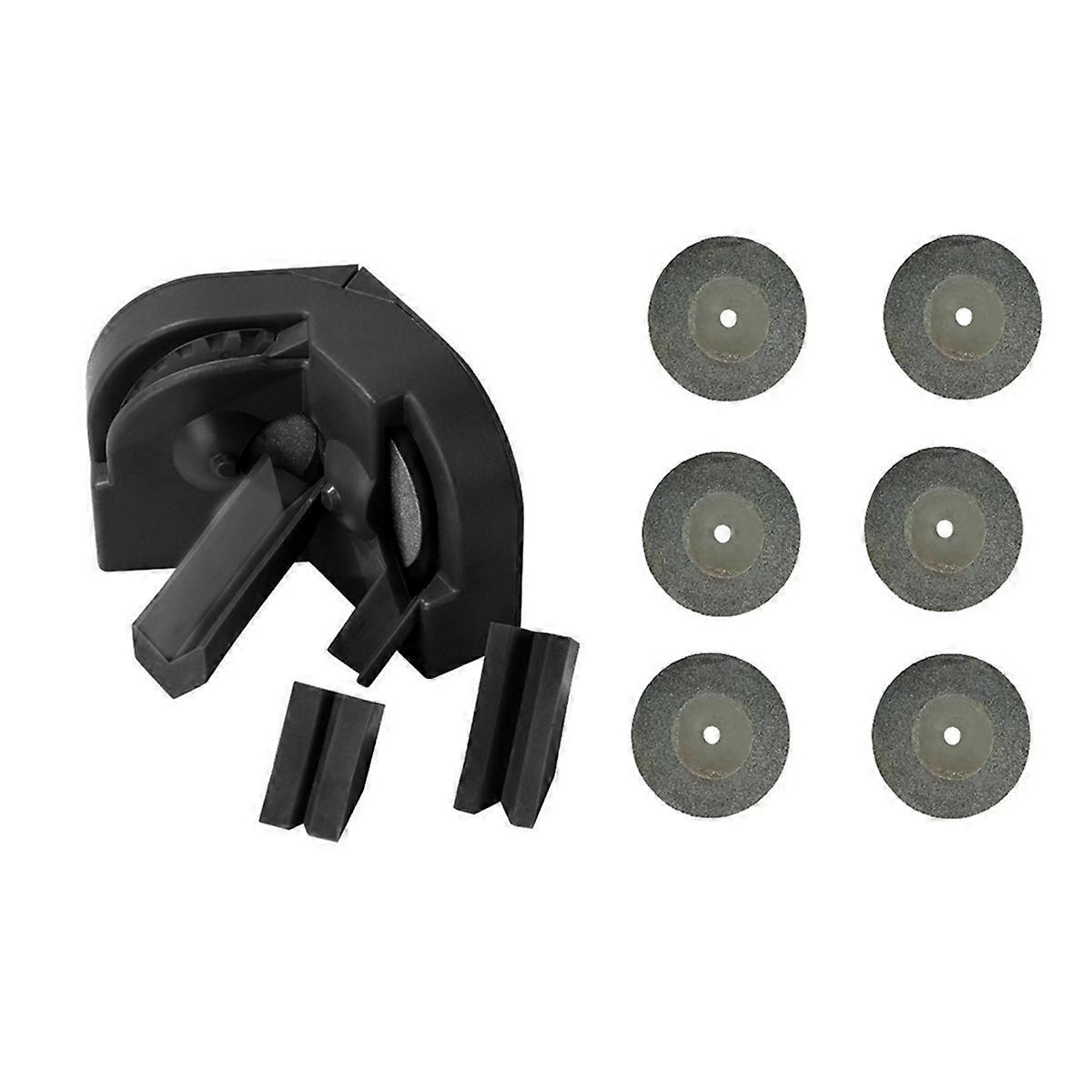 Black Multi-Functional Drill Bit Sharpener Tool with 6 Pcs Grinding Wheels