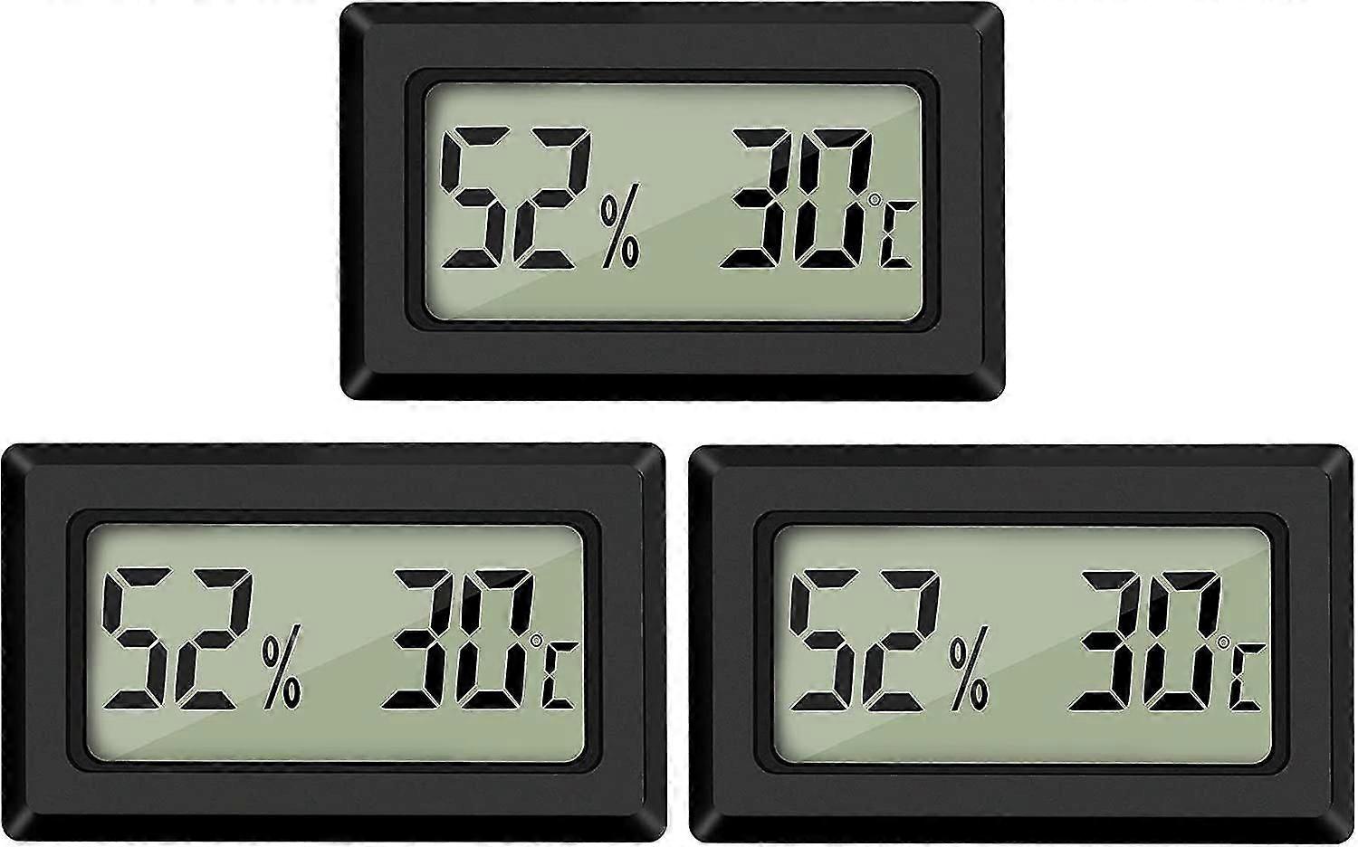Mini Thermometer Hygrometer, Large er Fahrenheit Lcd Display Digital Temperature Humidity Meters Gauge Indoor For Humidors, Greenhouse, Garden, Ce,658