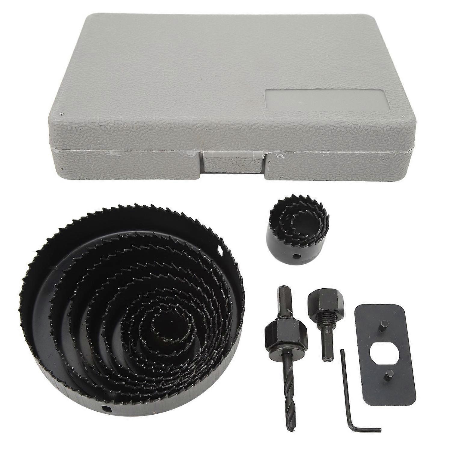 16Pcs Hole Saw Carbon Steel Hole Opener Hole Cutting Drill Bit Tool Set Kit for Gypsum