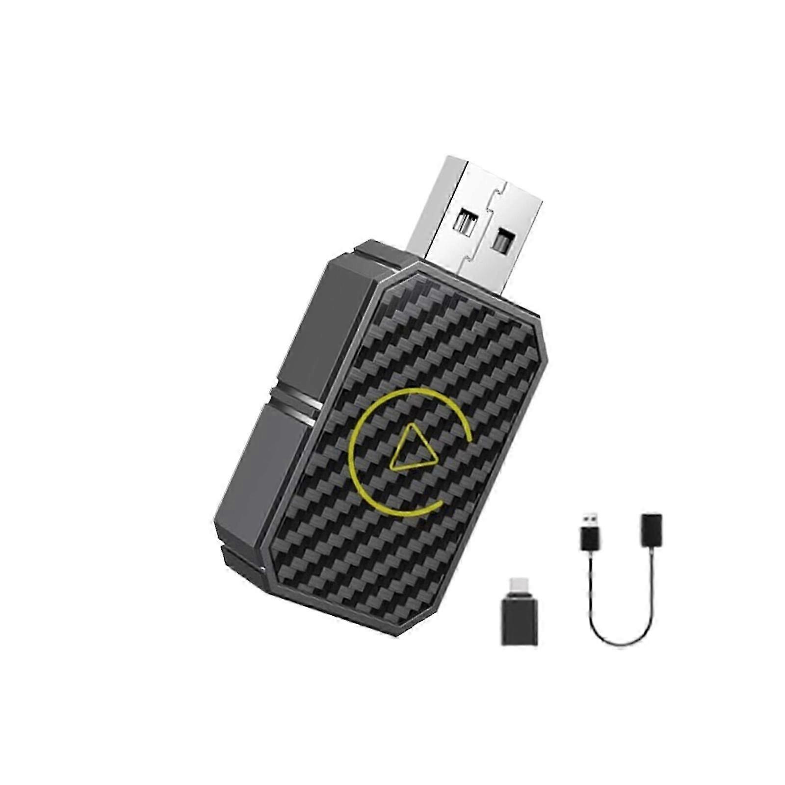 Mini Wireless Carplay Adapter Plug Play Low Latency Converts Wired Js