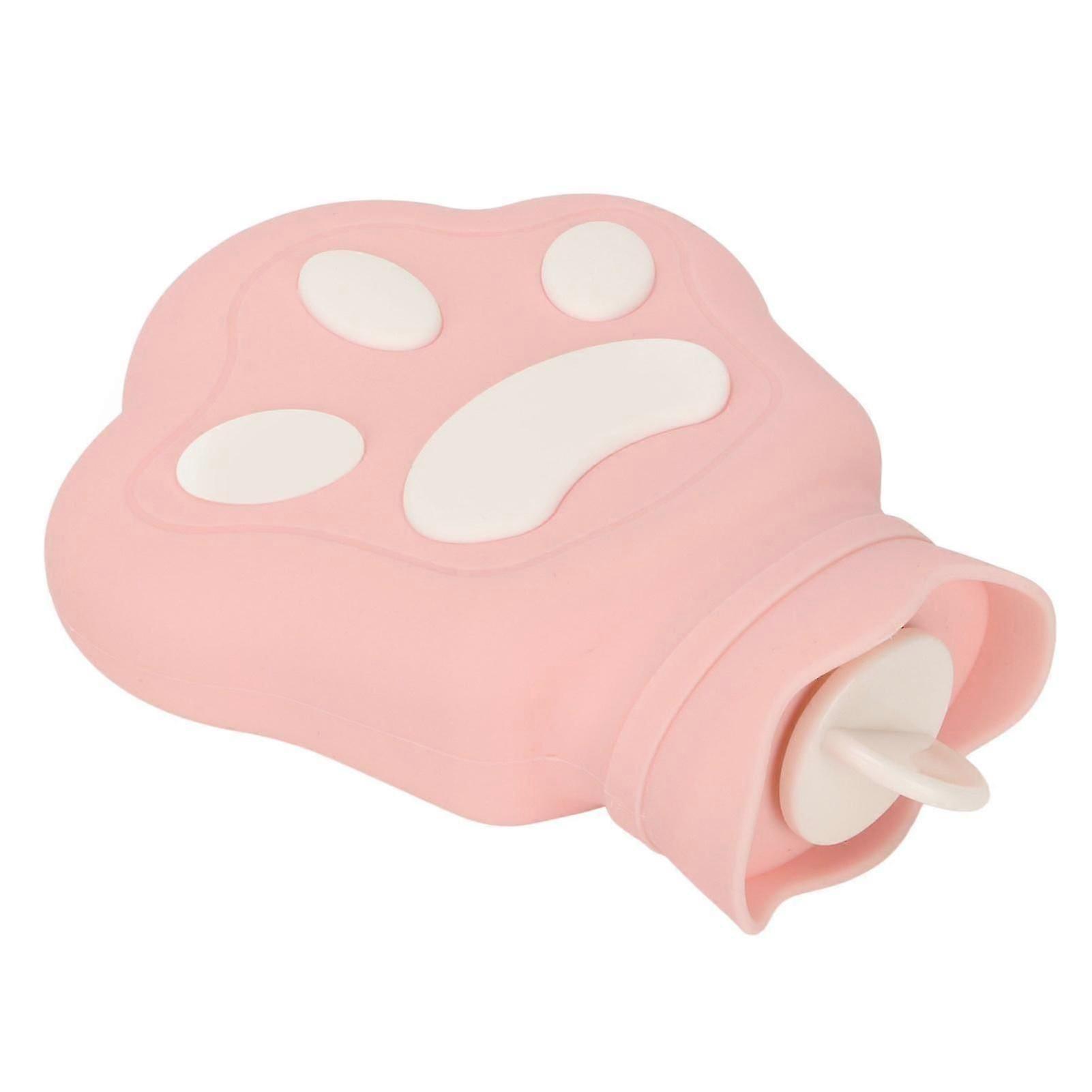 Hot Water Bag Silicone Hot Compress Portable Cartoon Bear Paw Leakproof Microwave Heating Hot Water Bottle 450ml