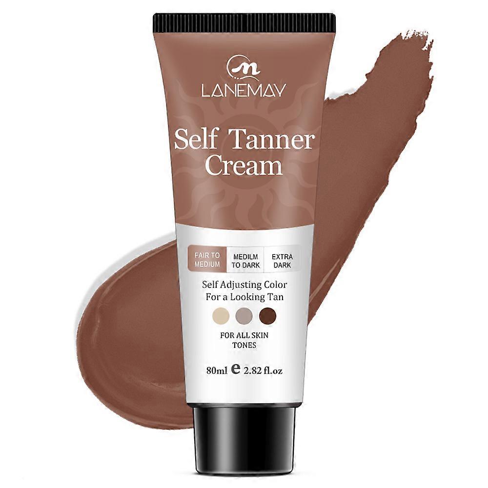 Self Tanner Cream - Natural & Organic Ingredients, Moisturizing Self Tanning Lotion with Aloe Vera for a Natural Glow, Medium to Dark, Streak-Free Fak