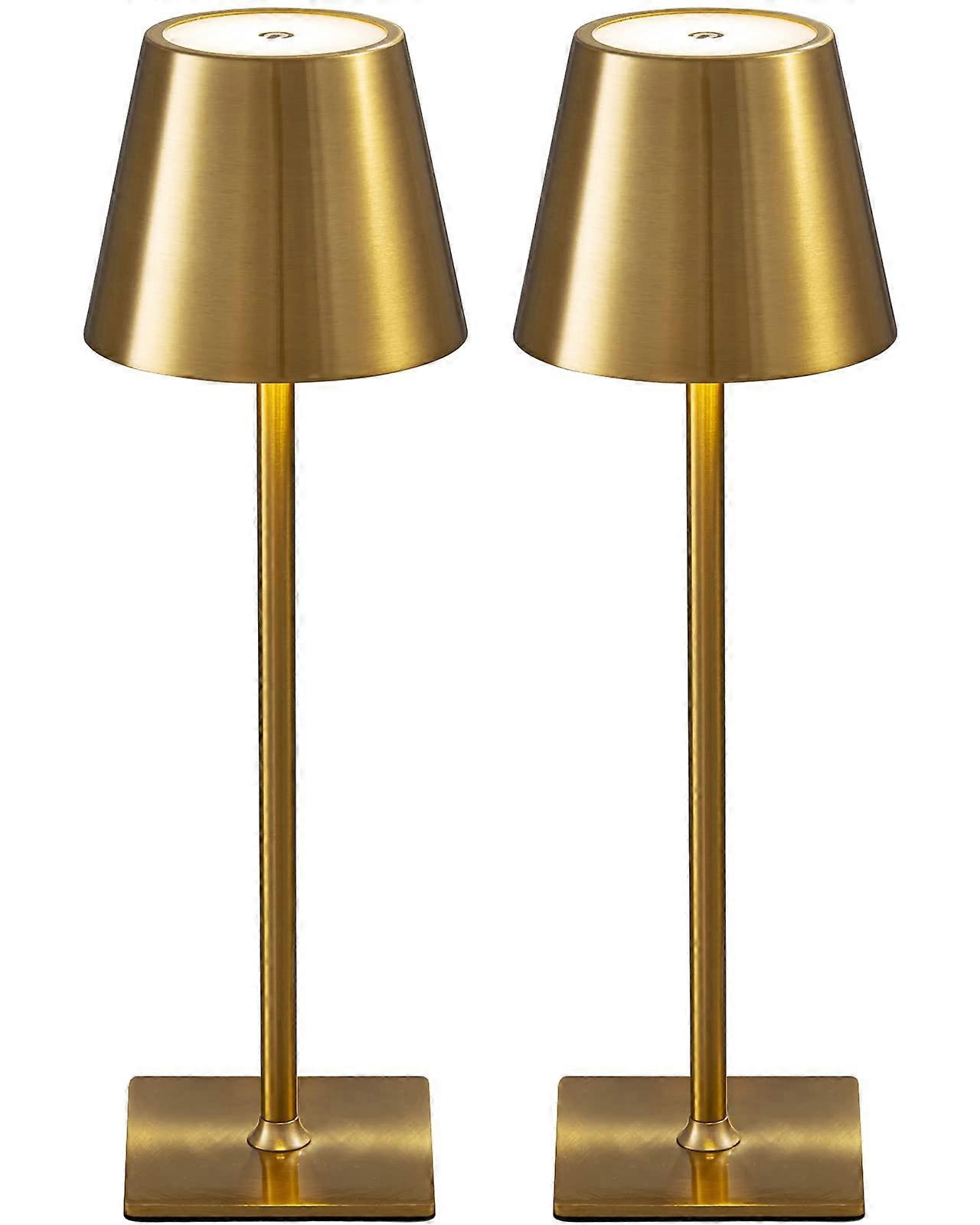 Cordless LED Battery Operated Table Lamp - 2 Pack Stepless Dimming, Modern Design for Restaurant and Bedroom Use
