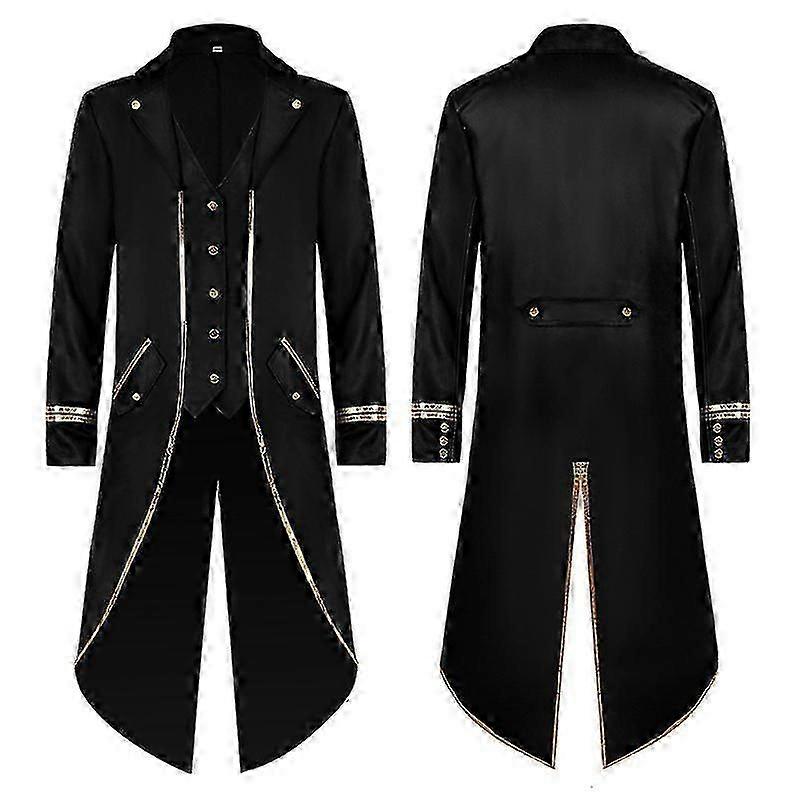 رجل Steampunk Tailcoat سترة خمر الفيكتوري معطف هالوين كرنفال القوطية زي