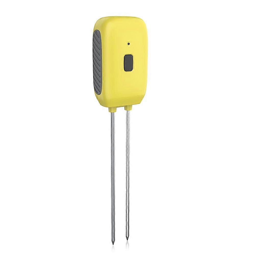 Soil Moisture Meter Smart Plant Water Sensor Temperature and Humidity Alarm Outdoor IPX5 Waterproof Dual-needle Soil Tester Gardening for Lawn Farm Ga
