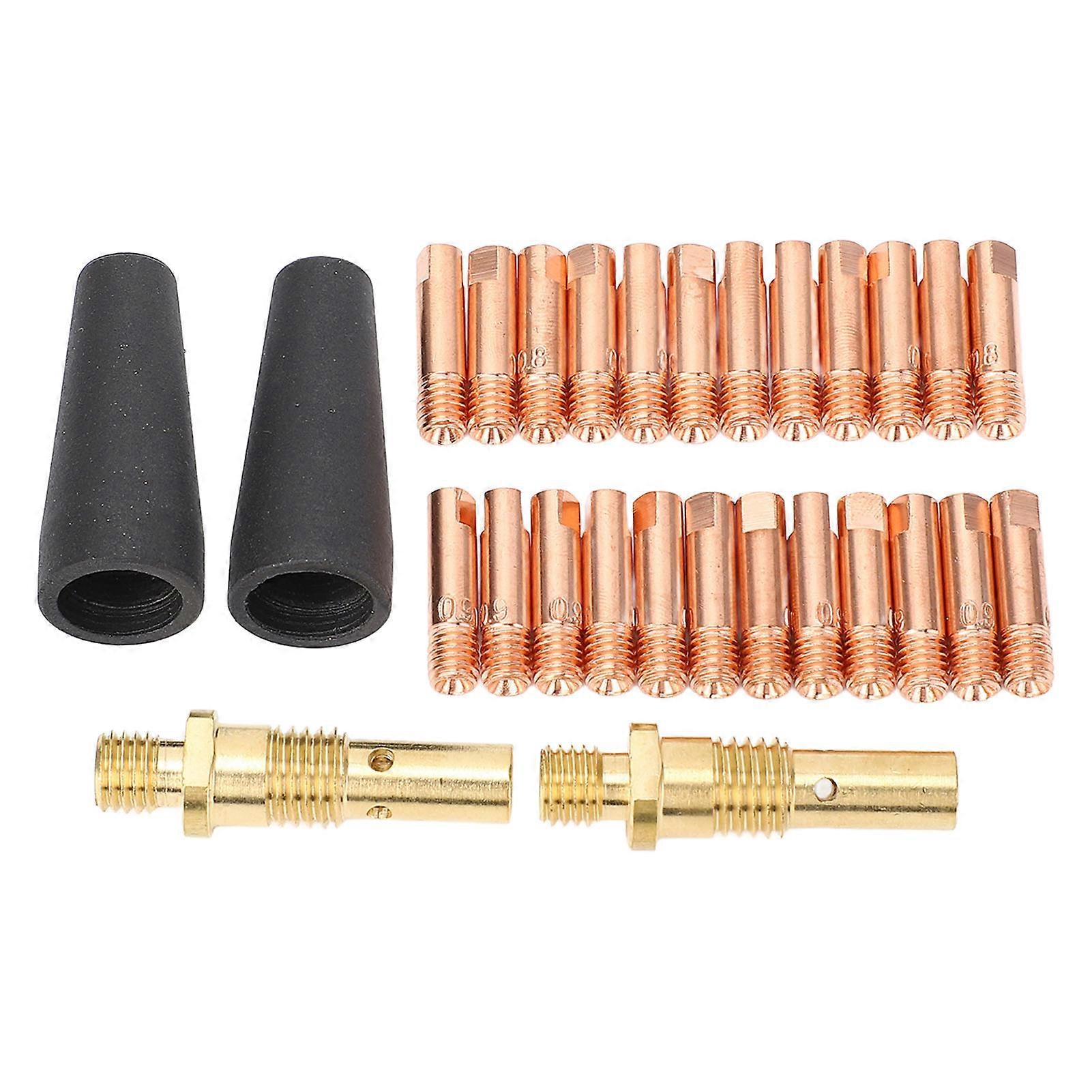 28Pcs MIG Welding Kit 0.035in Welding Tips Flux Cored Gasless Nozzles Gas Diffusers Set for Magnum 100L