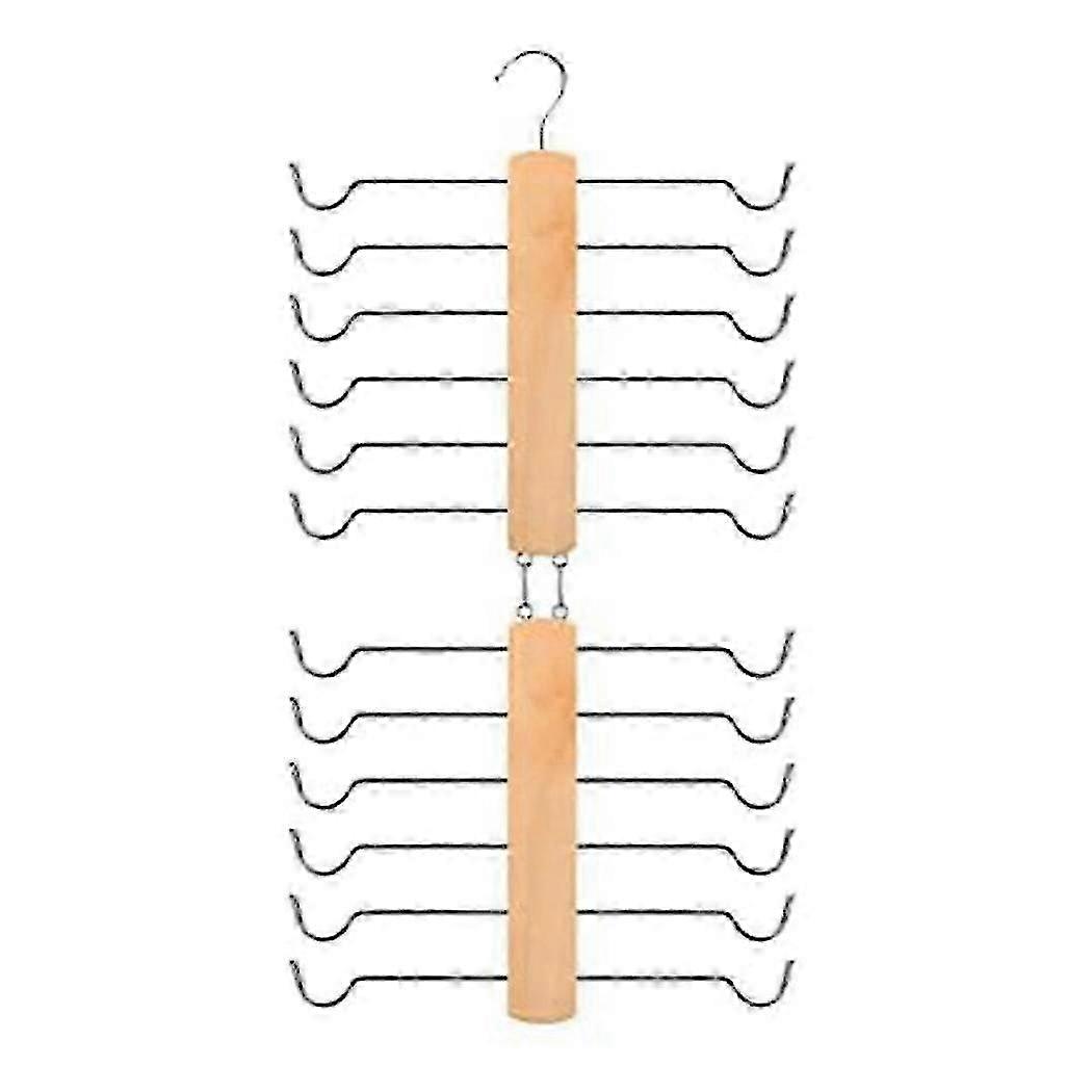 BH-bøjle til skab, træ tanktop bøjle 360 roterende, hold 12 tanktop eller bh-arrangør pladsbesparende bøjle f54