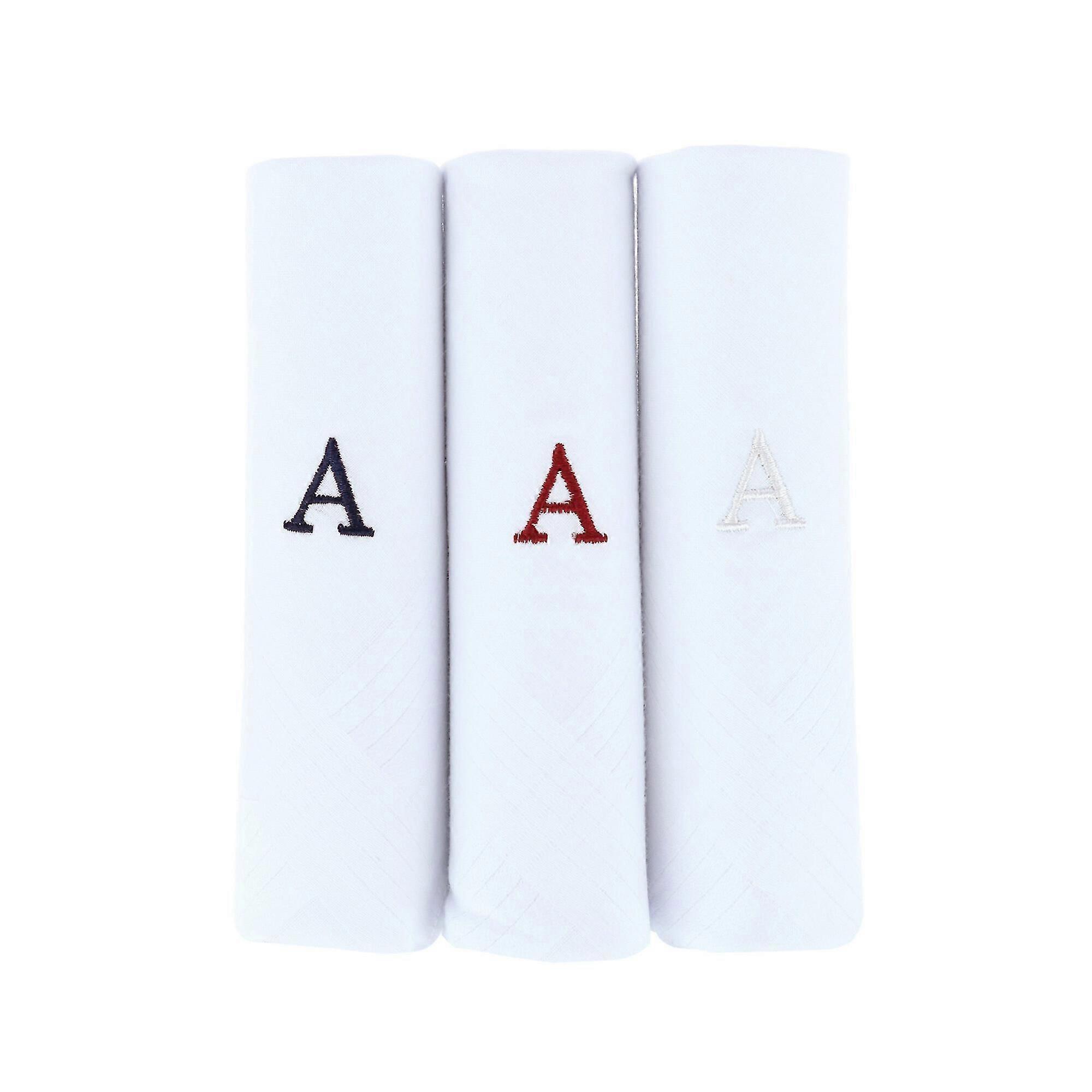 Baumwolle Boxed Initial Alphabet Einstecktücher (3er Pack) (Männer)