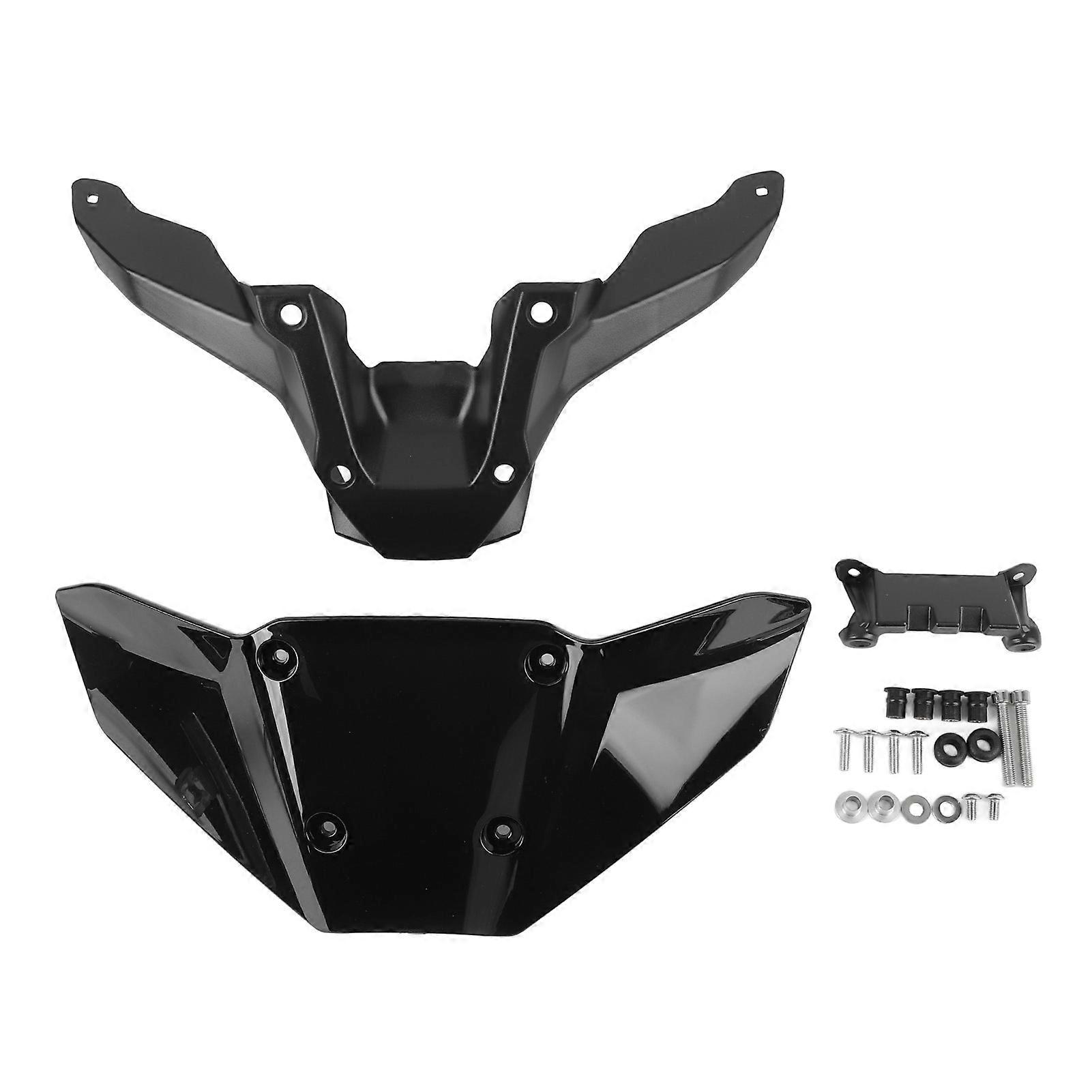 Motorcycle Windshield Enhanced Aerodynamics Windscreen Wind Deflector with Mounting Bracket for MT-09 2024 and Later Black