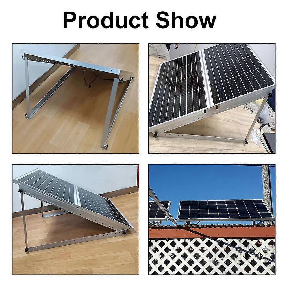 Staffa per rack per pannello solare in alluminio regolabile 0-60° 290x556mm argento