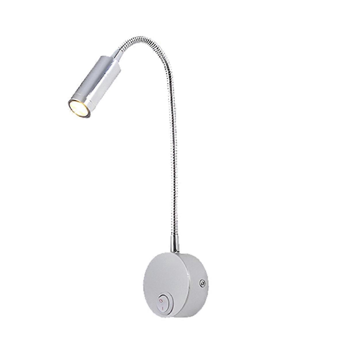 LED 3W Warm White 3000K Gooseneck Wall Lamp AC85-265V Wiring Type Bedside Lamp with Rotating Adjust