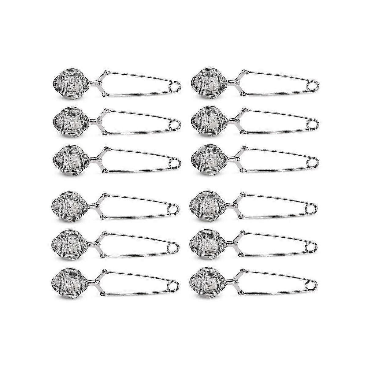 12Pcs Tea Strainer,Premium Stainless Steel Tea Strainer with Handle for Loose Leaf Tea Fine Mesh Te