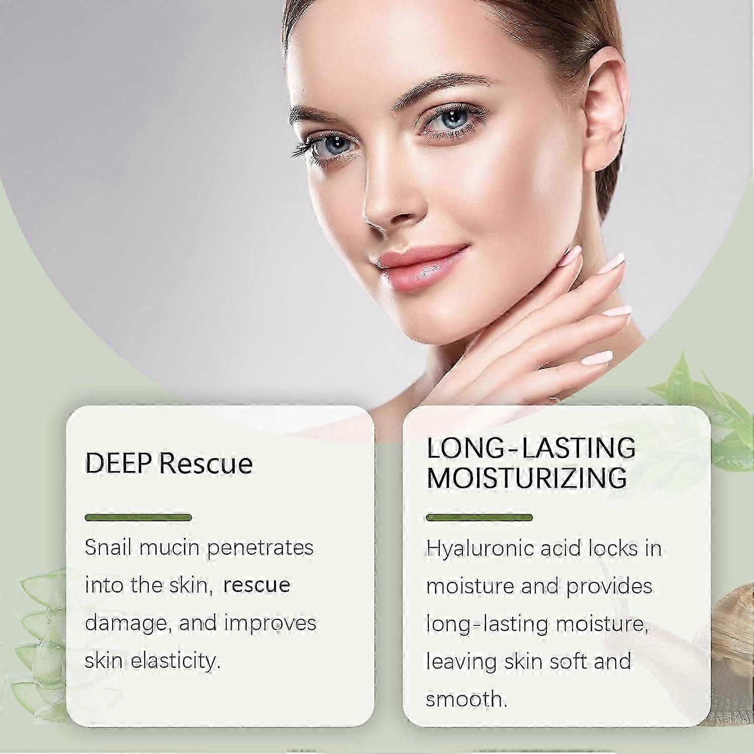 Snail Mucin Mask, Snail Rescue Jelly Mask Snail Mucin Hydrating Face Mask with 96% Snail Mucin & Mint Extract Deeply Hydrating & Moisturizing Improvin