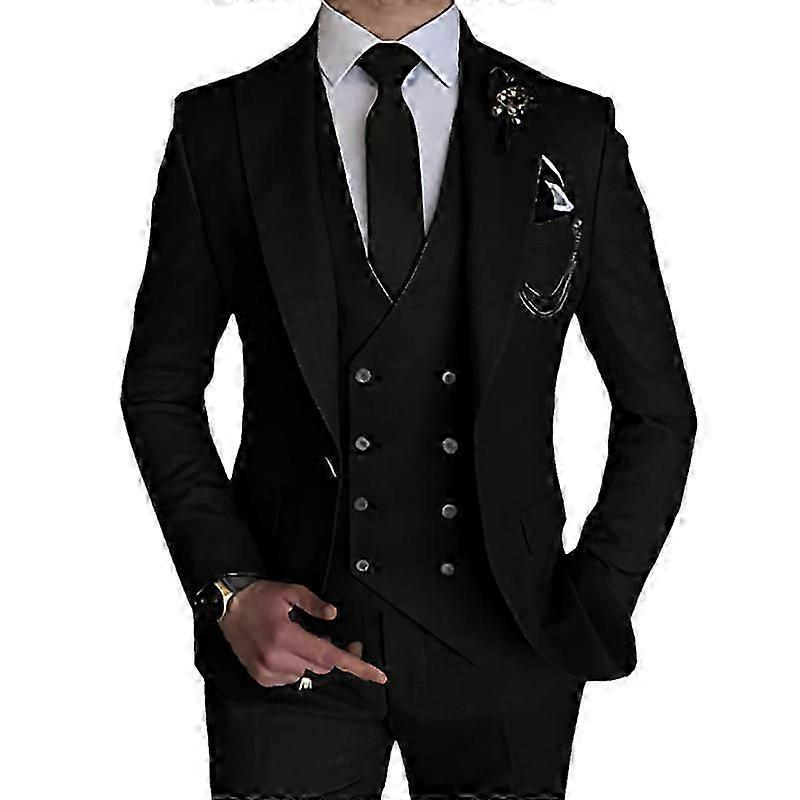 Férfi öltöny Slim Fit 3 részes öltöny Dupla mellű öltöny