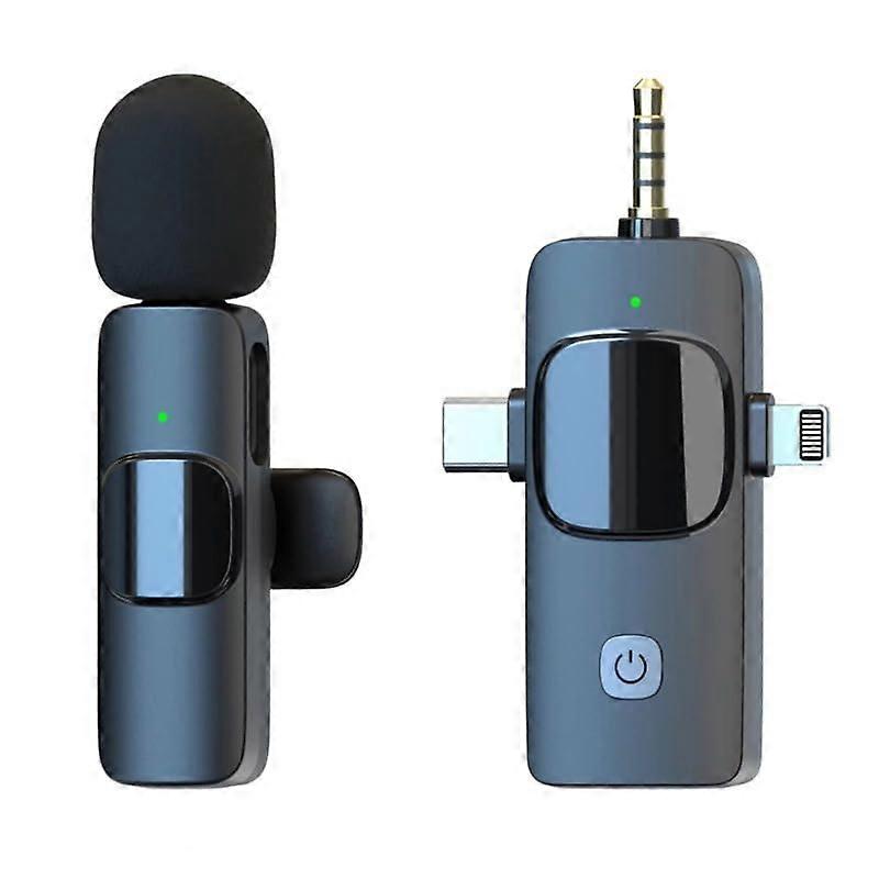 3 in 1 Wireless Lavalier Microphones with Noise Reduction for Video Recording and Interviews For Cameras And Smartphones