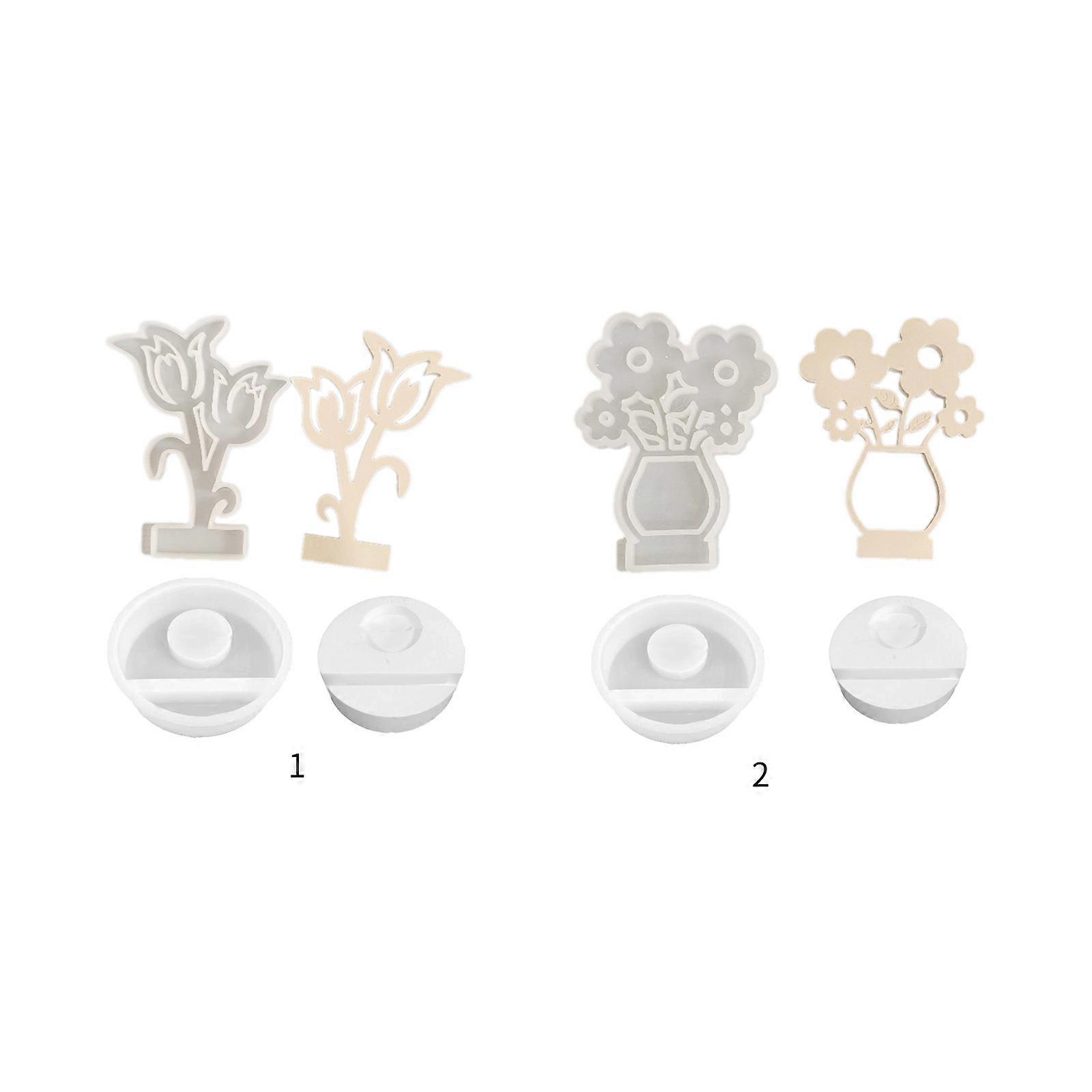 Decorative Candle Holder Silicone Mould Flower Shaped Candlestick Making Mold Gypsum Office Decorations Gypsum Mould