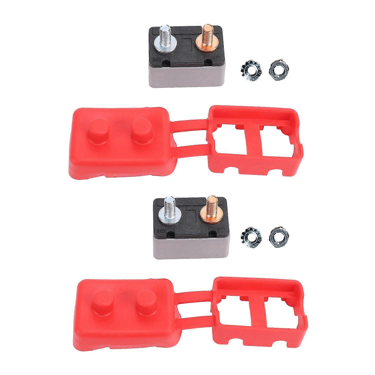 1 Pair Automatic Reset Circuit Breaker with Cover Stud Bolts DC12V to 24V Enhanced Safety Heat Resis