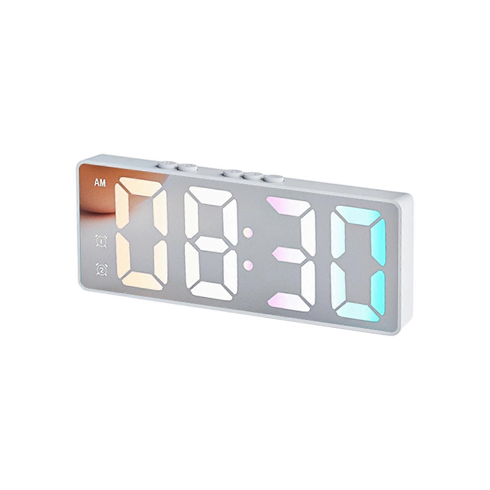 16cm Digital Alarm Clock Bedside Clock with Dual Alarm Battery Powered Portable