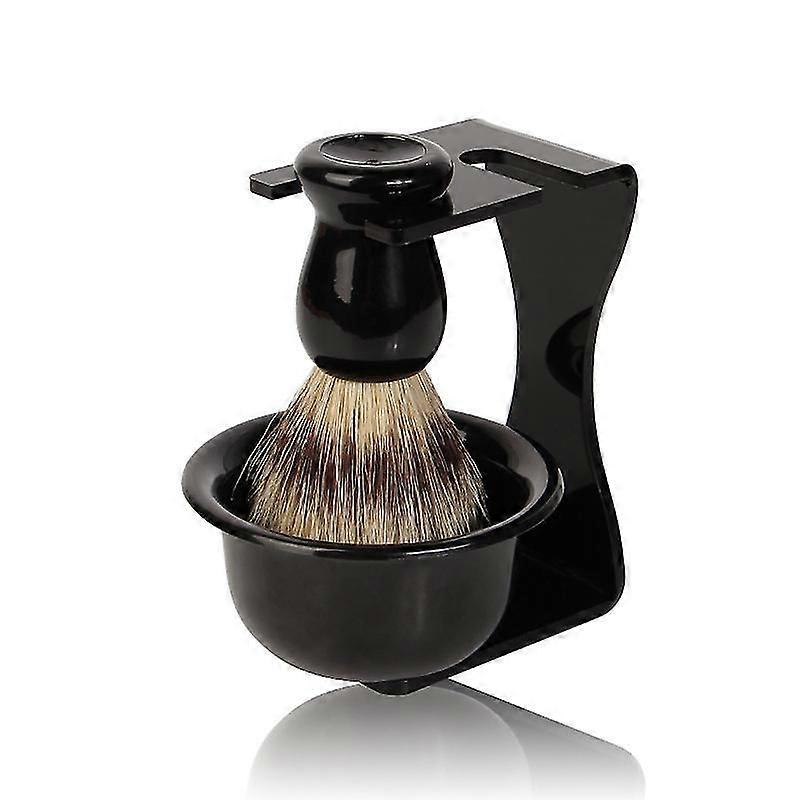 3 in 1 Handheld Razor Shaving Badger Kit with Handle and Shaving Bowl and Razor Holder for Men's Beard Brush