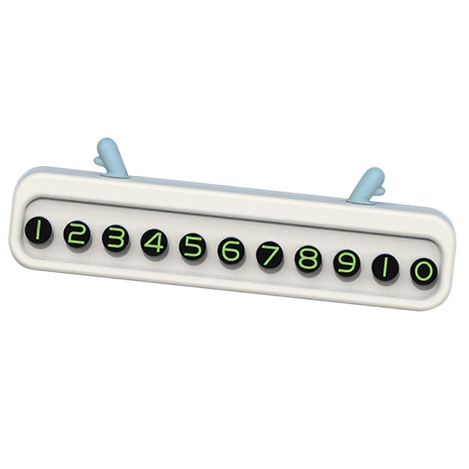 Car Front Phone Number Plate Multifunctional Temporary Parking Number Card for Trucks Vehicle White