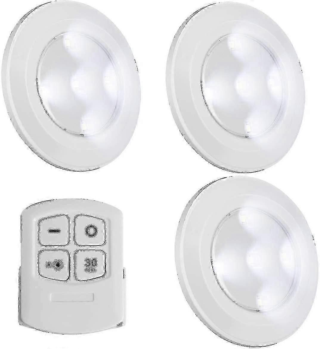 Wireless Led Puck Lights With Remote Control,battery Powered Lights Compatible With Night Light Under