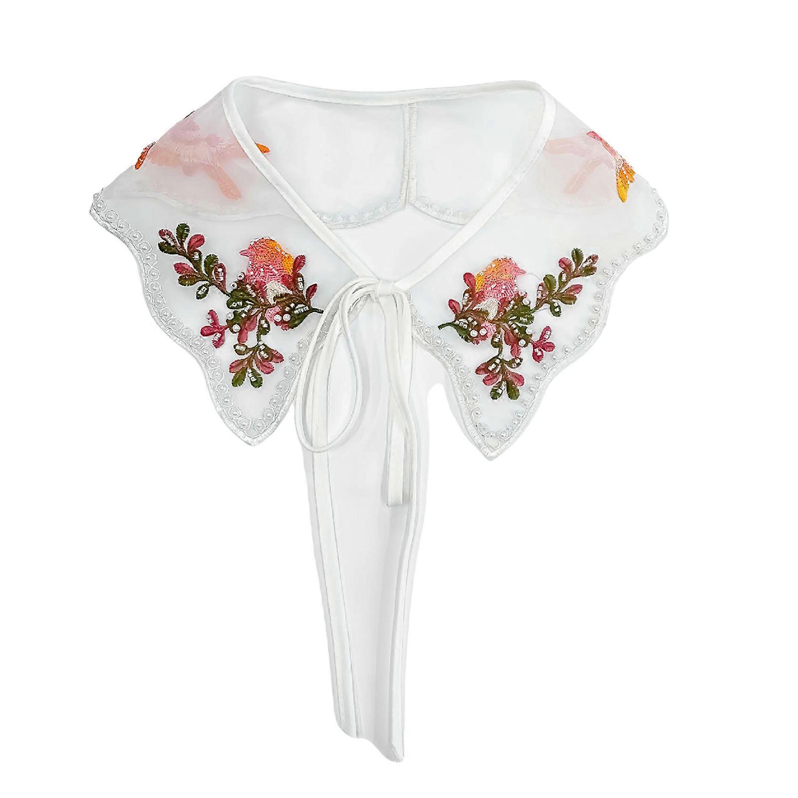 Guler cu ținte florale Yunjian Accesoriu guler brodat Artă antică orientală Floare tradițională Șal Guler rever galben