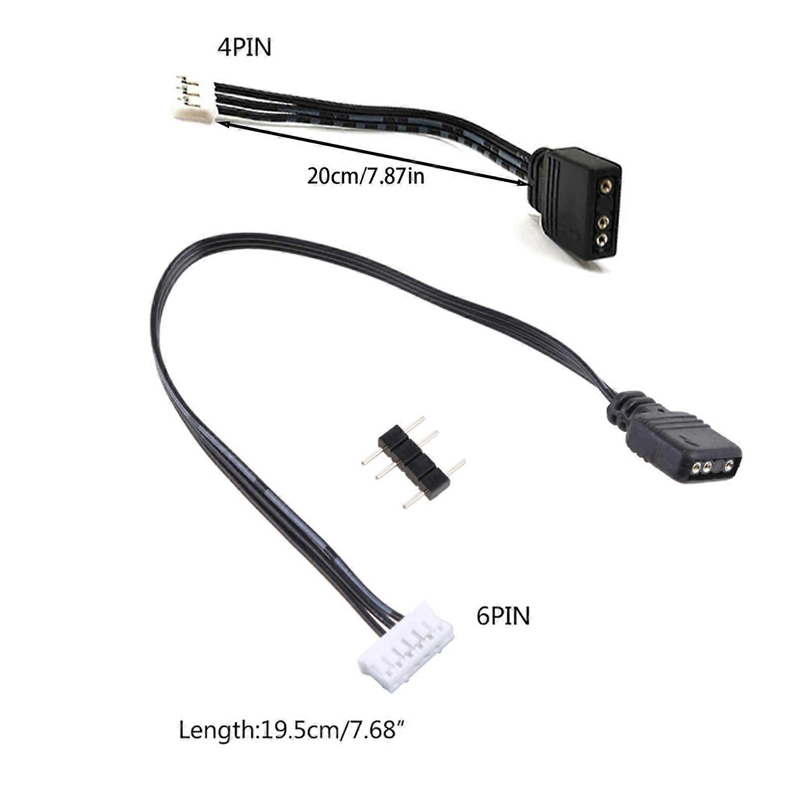 For Coolmoon Fan Controller Adapter Cable Small 4Pin/6Pin to 5V ARGB 3Pin Converter Cord 4pin/6Pin Controller Adaptor