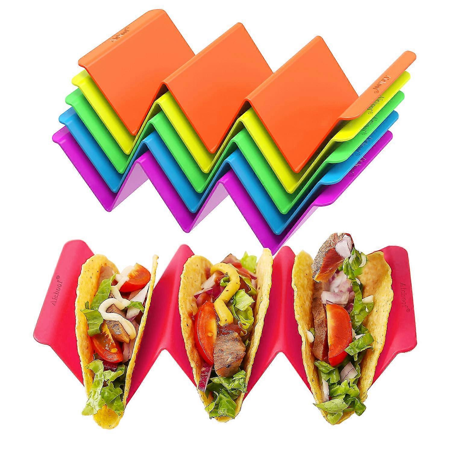 6 Set Colorful Taco Holder Stands Dishwasher Safe Large Size