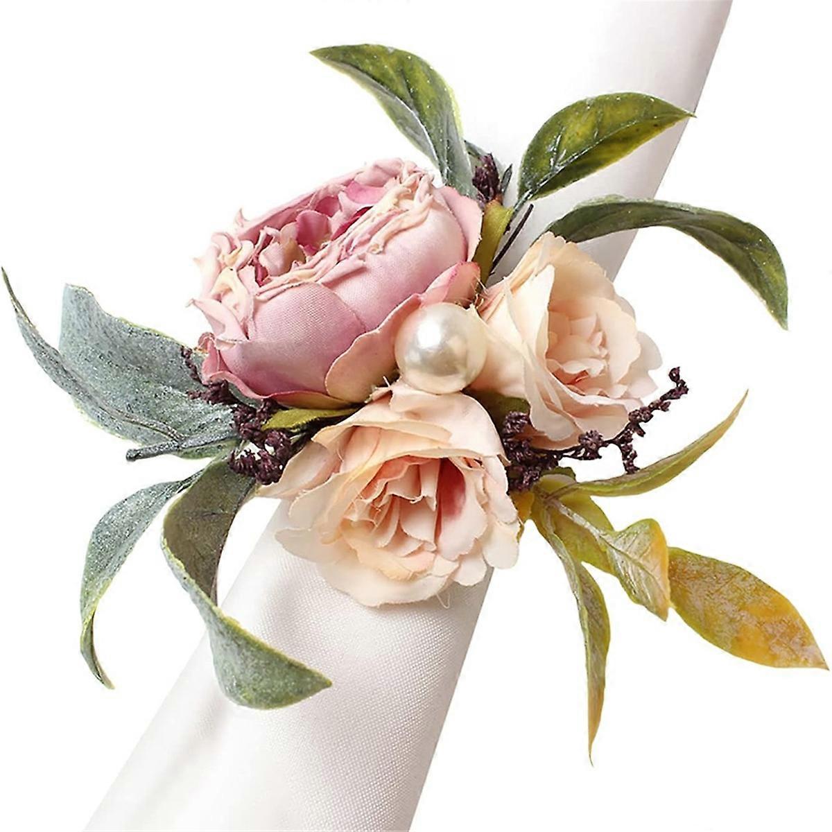 Simulated flower napkin ring cloth art western dinner napkin button
