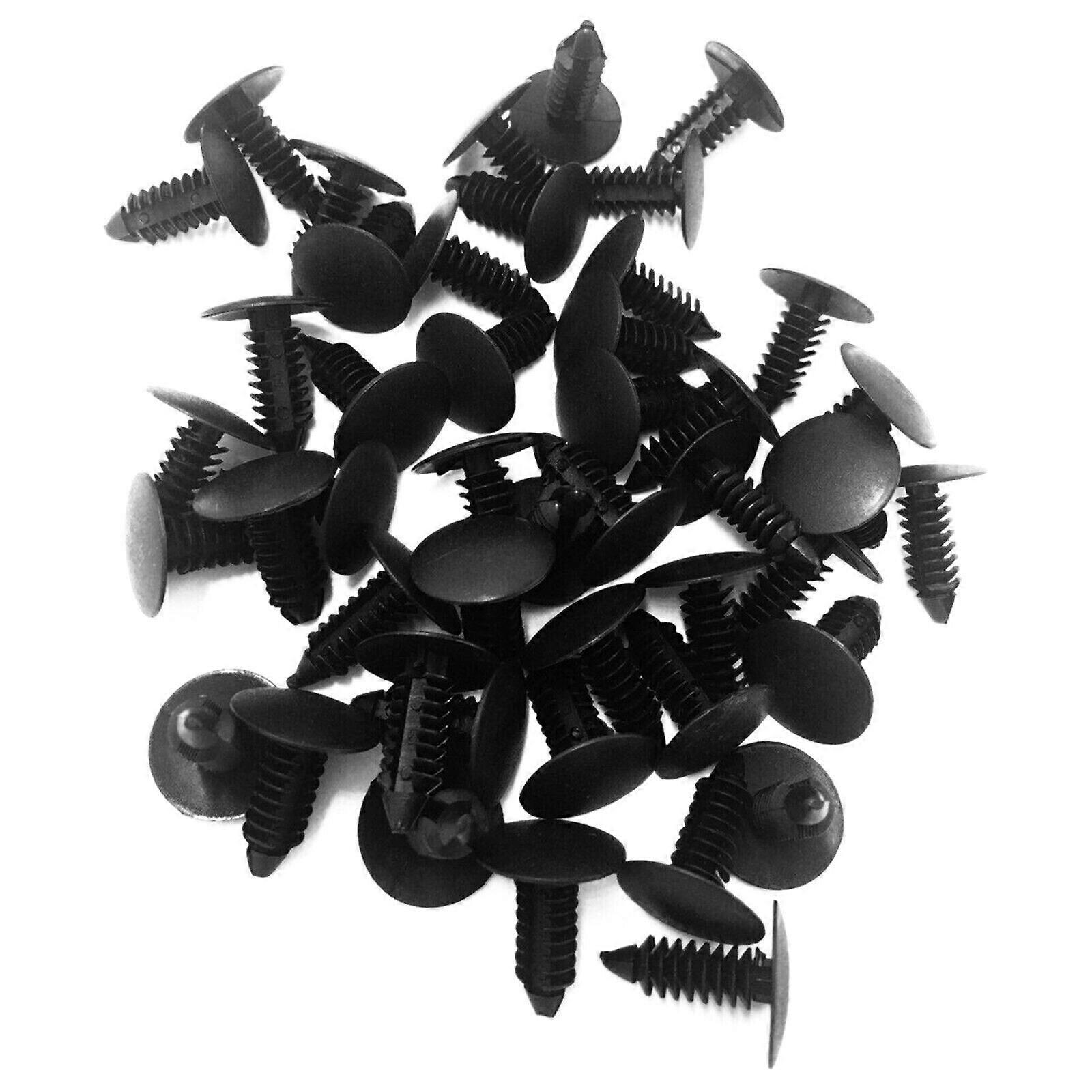 100 Pcs Car Plastic Push Rivet-Retainer Fasteners Trunk Front Rear Bumper 8mm