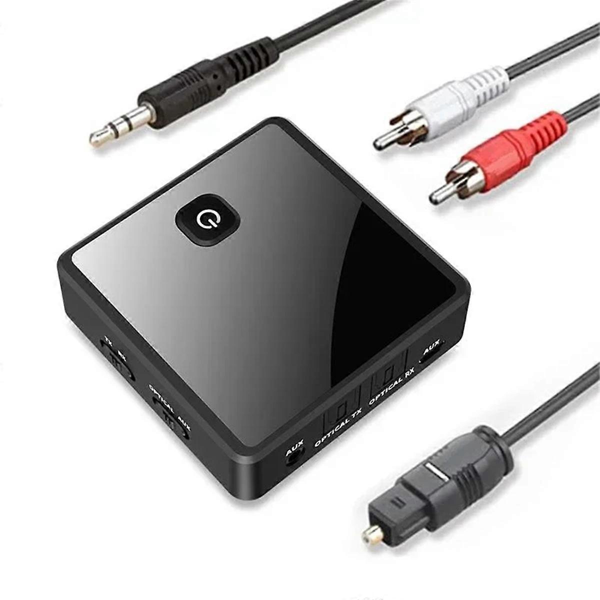 Bluetooth 5.0 Transmitter Receiver 3.5mm AUX Optical Wireless Audio Adapter for PC TV Car Speaker