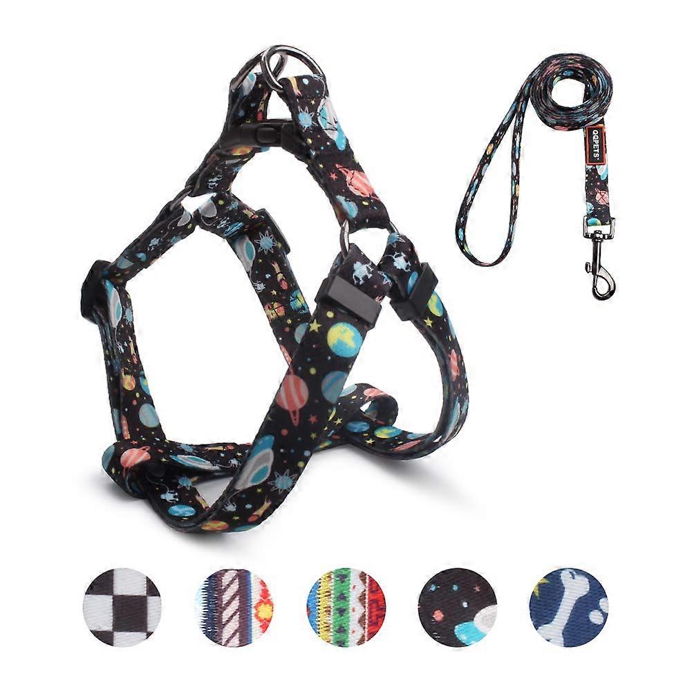 Adjustable No Pull Anti-Twist Dog Harness Leash Set for Walking Back Clip S(14'-20' Chest Girth)