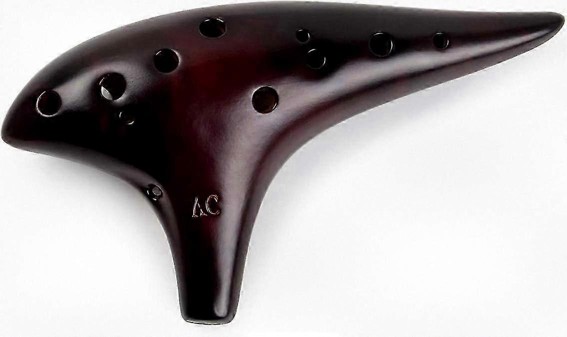 12-Hole Alto C Ceramic Ocarina in Smoked Finish with Protective Case and Beginner Songbook