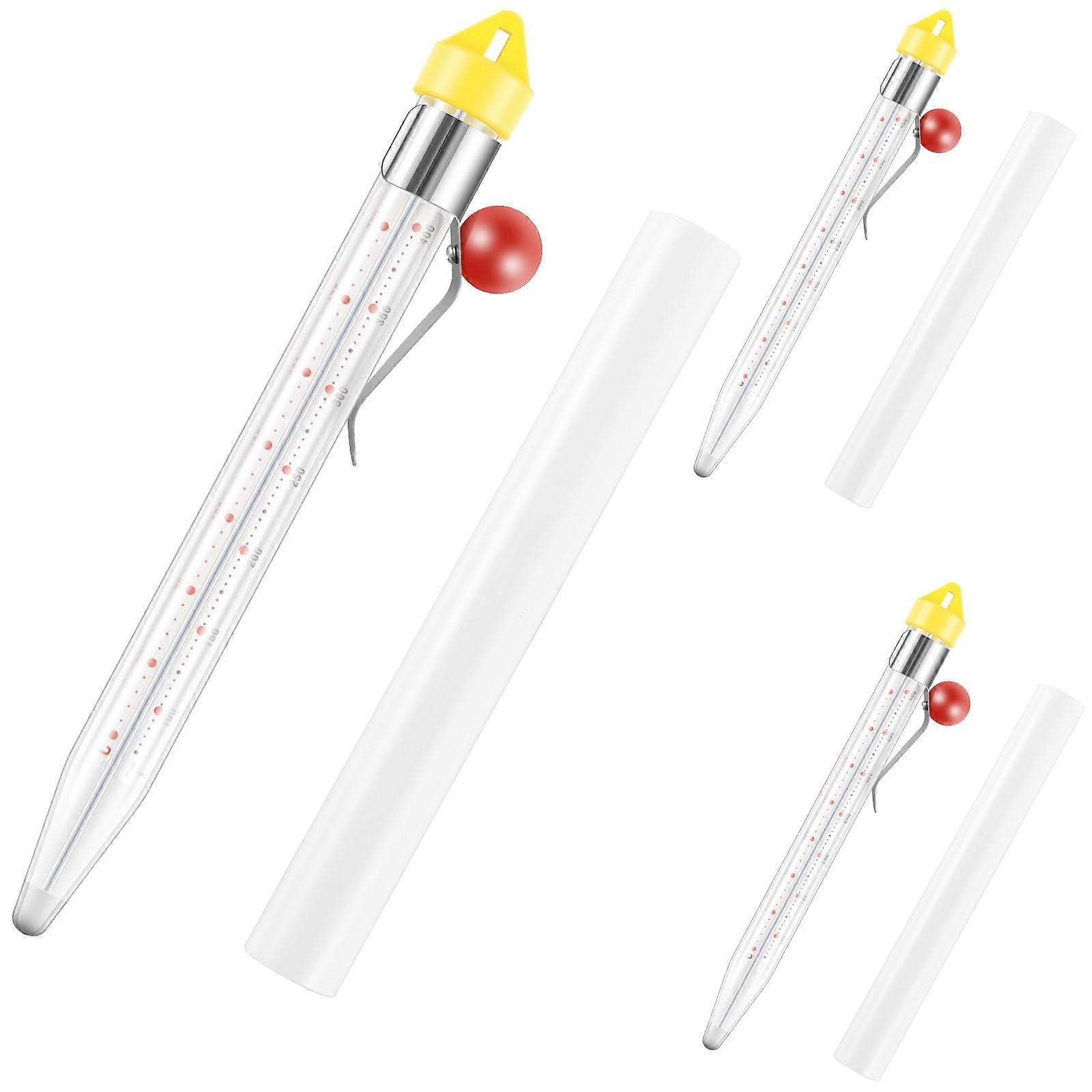 Candy Thermometer 3-Piece Instant Read With Pot Clip Glass Deep Fry 40C-200C/100F-400F Multipurpose Syrup Jam Sugar