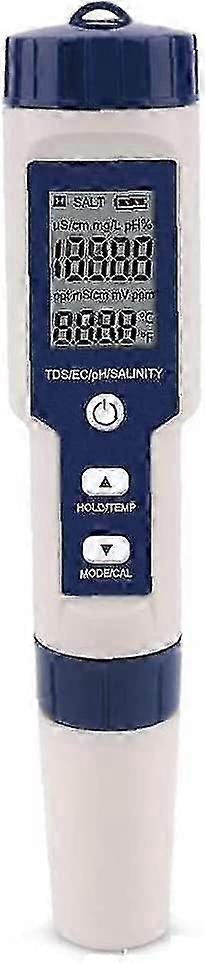 5 In 1 Digital Meter Tds / Ec / Ph / Salinity / Temperature Water Quality Monitoring Tester