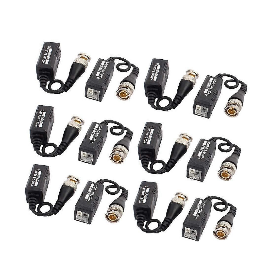 Lon0167 6 Pair NVL-06A Twisted UTP CAT5 Cable Passive Video Balun Transceiver Reliable Efficacy for Channel Systems