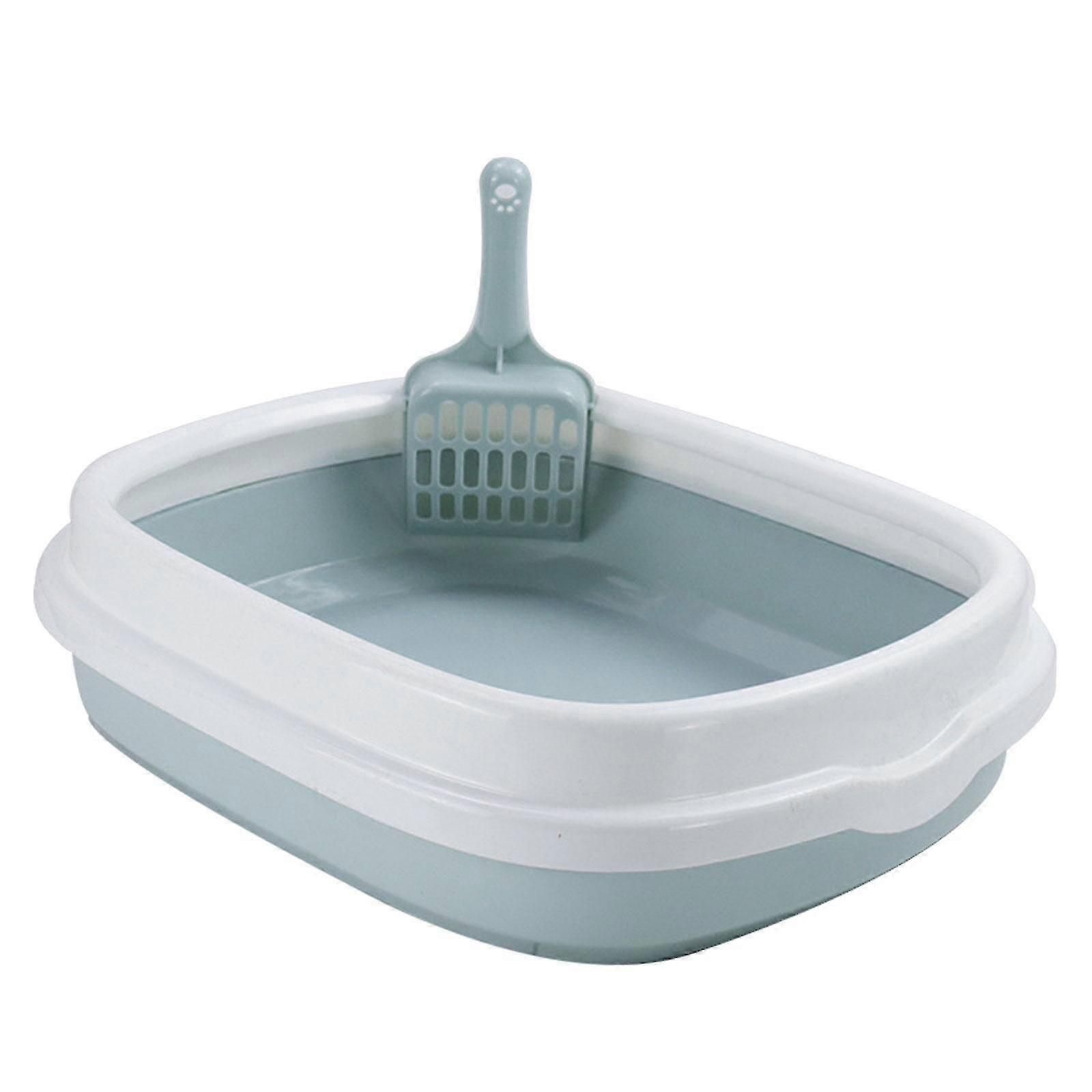 Semi Open Litter Box with Frame Cat Bedpan for Kitten Kitty Supplies Yellow