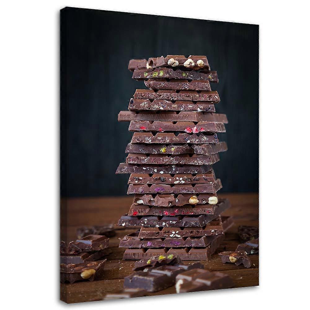 Foto op canvas, Toren van chocolade - 40x60