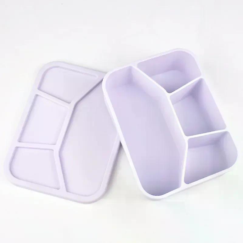 קופסת ארוחת צהריים סיליקון מזון כיתה פריך מיקרוגל חימום מיוחד קופסת ארוחת צהריים מקפיא ותנור בטוח חטיף ארוחת צהריים ומיכל מזון