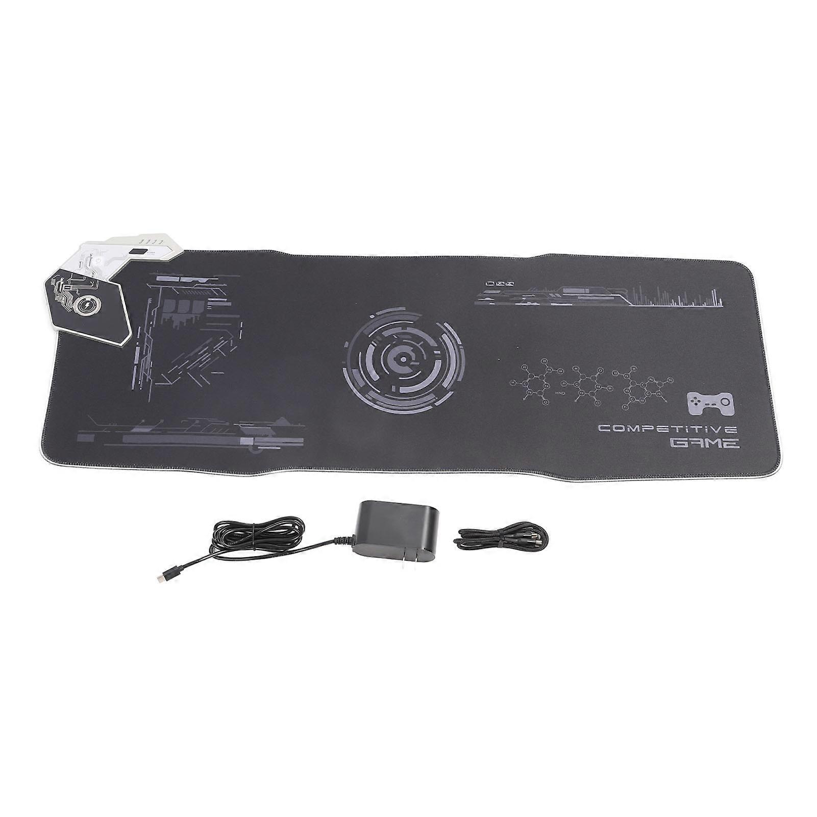 RGB Gaming Mouse Pad with 15W Type C Interface 14 Colors Large Wireless Charging LED Mouse Pad