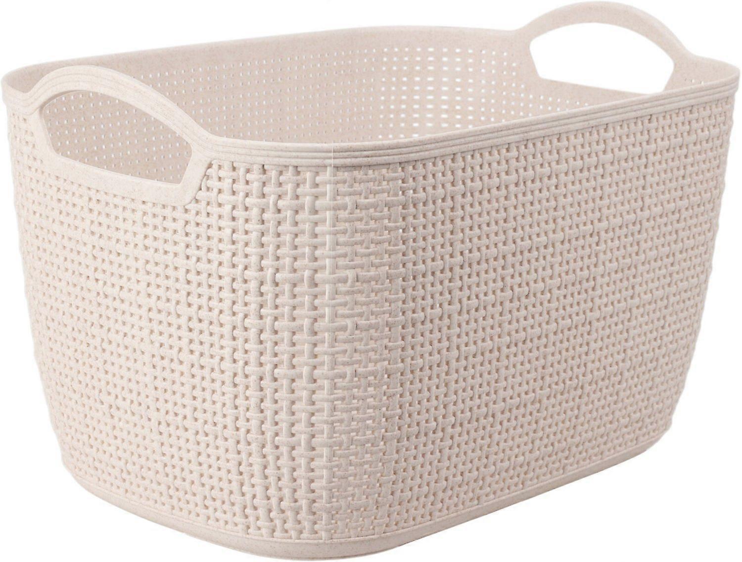 Korg Förvaring Beige Flätad Plast 35x29x13 cm