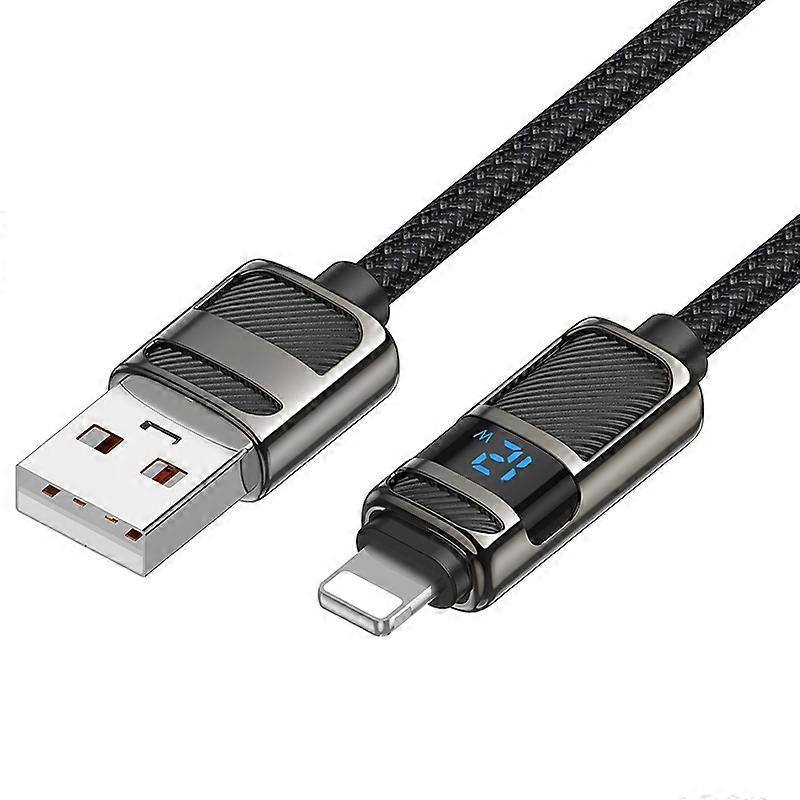 hoco U137 USB to 8 Pin Line 2.4A Charging Data Cable with Display 1.2m