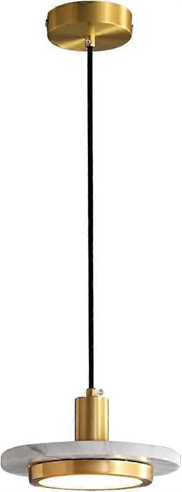 Sturdy Brass Marble Pendant Light Modern Hanging LED Fixture Acrylic Panel Shade