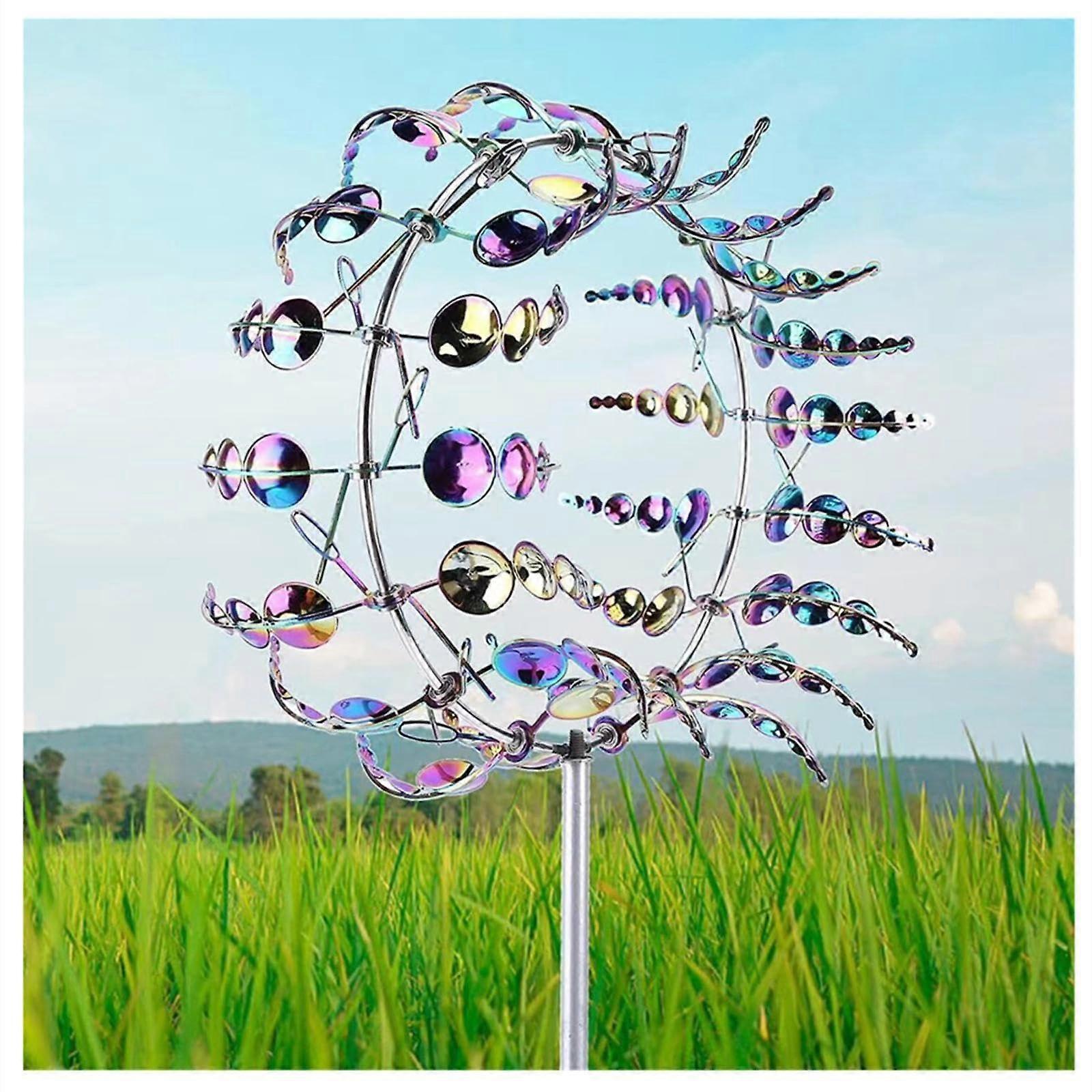 Magical Windmill, Magical Metal Windmills for The Yard, Shirem Magical Metal Windmill, for Outdoor Garden Lawn Yard,Colorful