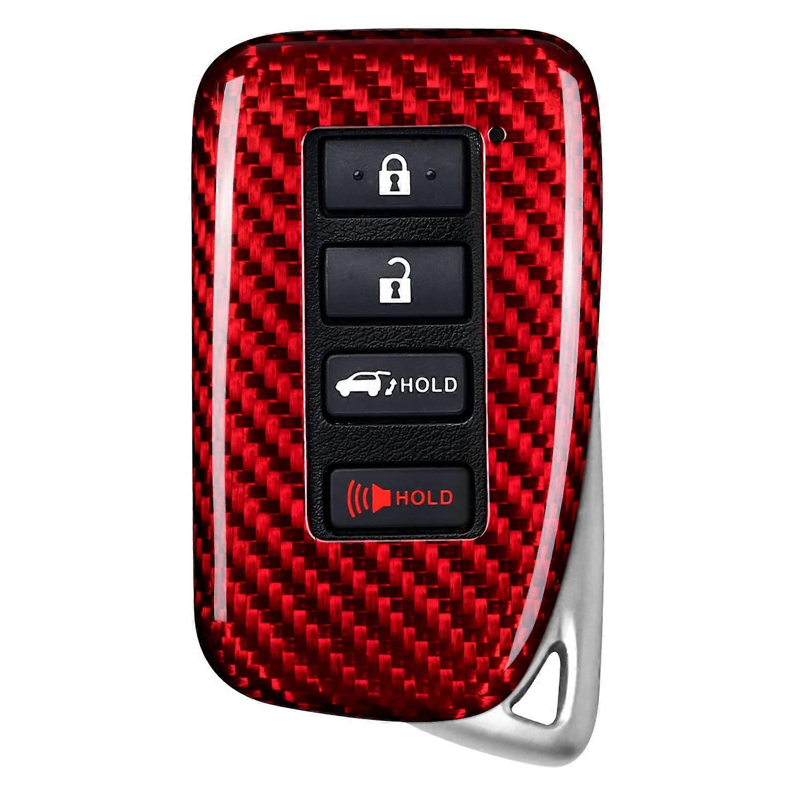 Real Glass Fiber Key Fob Cover for Lexus LX570 RX450 RX350 RC300 IS350 GS LC - Red Key Fob Protector Case