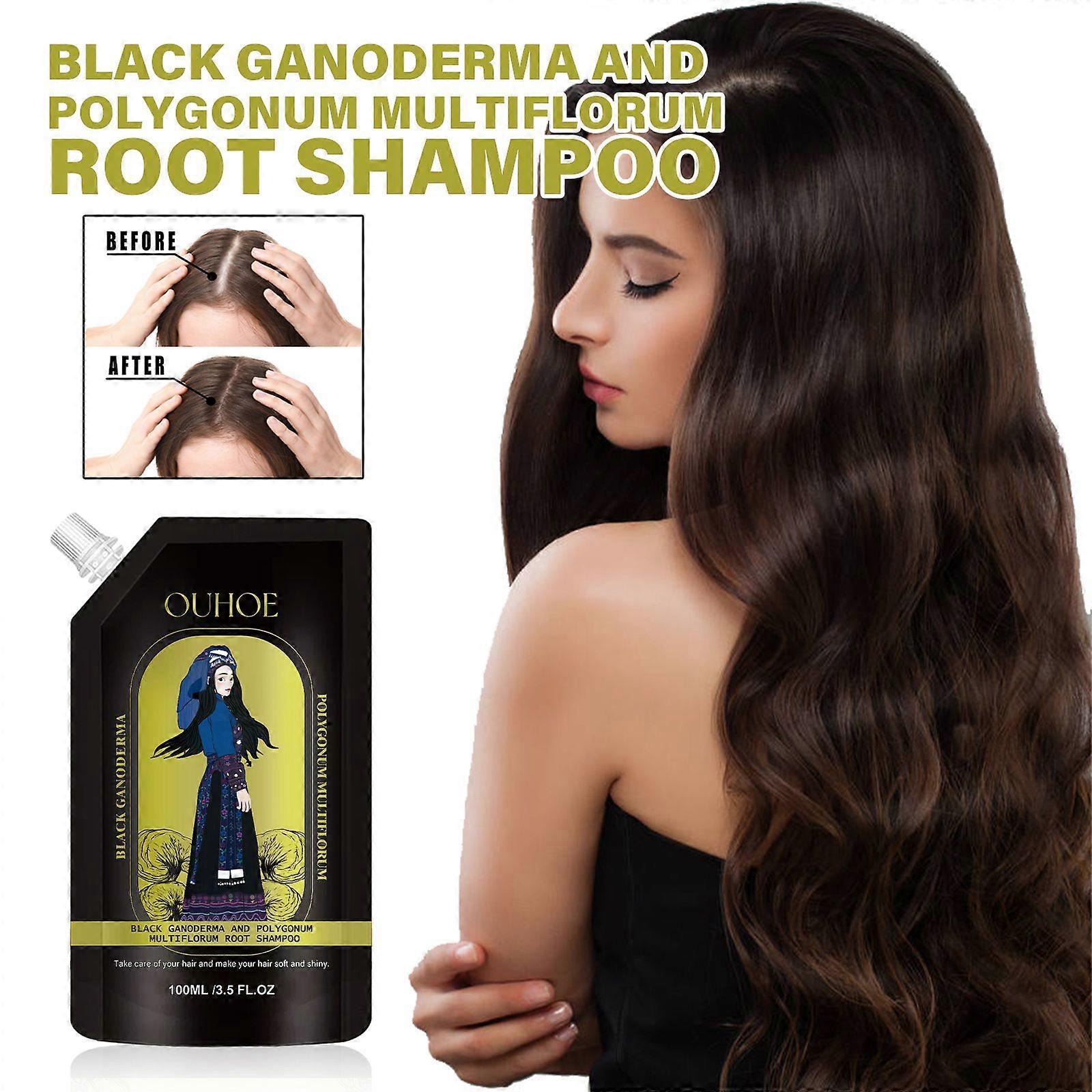 100ml OUHOE Ganoderma Shampoo Herbal Root Cleanser for Smooth Hair