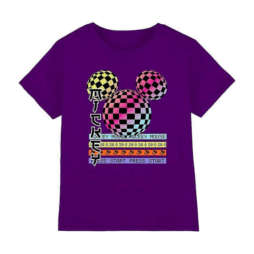 Mickey Mouse Copii / Copii Press Start Checkerboard Gradient Logo Tricou