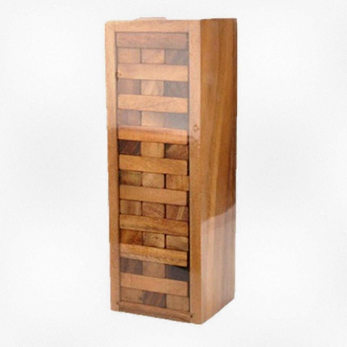 Classic Wooden Stacking Tower Game for Adults and Family, Fun Party and Outdoor Activity, Tumbling Blocks Challenge