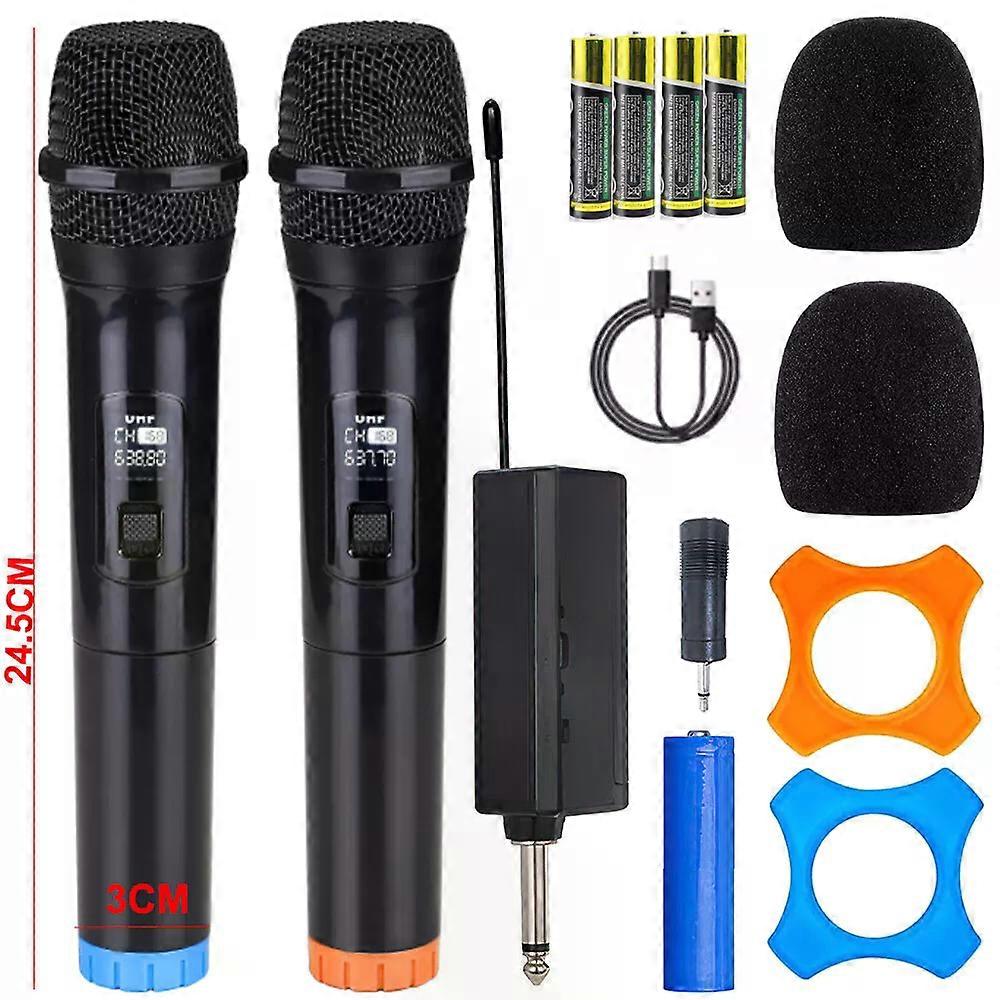 2x Wireless Microphone Professional Handheld Mic System + Receiver Karaoke UK